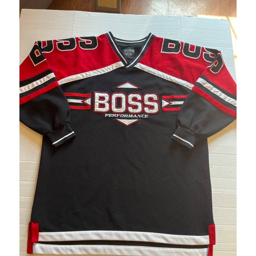 VTG-Boss Performance Hockey Jersey Mens XL Black & Red Polyester v-neck jersey